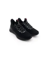 Championes para running color gris claro, con capellada de malla y suela de goma.