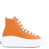 Championes Converse Chuck Taylor All Star Move HI color naranja con plataforma blanca.