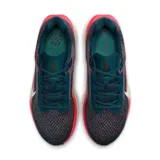 Championes de running Nike Air Winflo 11, color azul petróleo con detalles en rosa y suela amarilla.