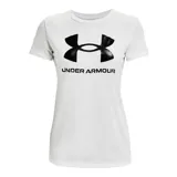 Remera deportiva Under Armour color fucsia con logo blanco estampado en el frente.