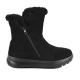 Bota de caña media color gris, con interior de piel sintética y cierre lateral con cremallera.