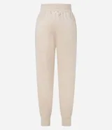 Pantalón deportivo verde oliva confeccionado en microfibra con cintura elástica.