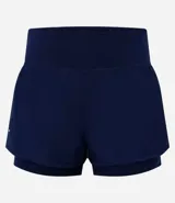 Bermuda deportiva de microfibra color blanco, corte runner con cintura elástica y forro interno.