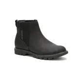 Botín Chelsea de cuero nobuk negro, con elásticos laterales, forro interno reciclado, plantilla de espuma EVA, suela de goma resistente y tecnología CLEANSPORT NXT para control de olores.