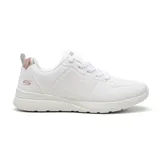 Championes Skechers BOBS Sport Milano, color blanco con detalles en rosa metalizado en el talón. Capellada sintética perforada, plantilla acolchada Skechers Memory Foam y suela flexible.