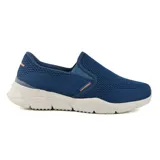 Championes Skechers Equalizer 4.0 Triple Play, color azul marino, sin cordones, con capellada de malla y plantilla Air Cooled Memory Foam.