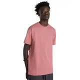 Remera lisa color rosa con logo Vans Off The Wall estampado en el pecho.