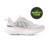 Championes deportivos American Sport Robbie, color gris con detalles en rosa y suela blanca.