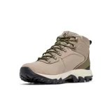 Bota de senderismo Columbia Newton Ridge Plus II, color marrón, con capellada de cuero recubierto de PU, ante y malla. Cuenta con tecnología Omni-Tech™ impermeable y transpirable, entresuela TechLite™ para amortiguación y suela Omni-Grip™ para tracción en todo tipo de terrenos.