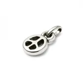 Dije plateado con forma del símbolo de la paz, para colgar en pulseras o collares.
