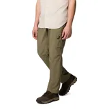 Pantalón de senderismo color verde oliva, con tecnología Omni-Shade™ Broad Spectrum UPF 50 y Omni-Wick™. Cuenta con elástico cómodo en 2 direcciones, cinturón integrado y extraíble, elástico parcial en la cintura, bolsillos para las manos, bolsillo de seguridad con cremallera, bolsillos cargo y traseros con cierre de gancho y bucle. Detalle de refuerzo en la costura de la entrepierna.