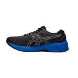 Championes Asics GT-1000 11, color negro con detalles en blanco y azul. Diseñados para running y entrenamiento, con amortiguación FLYTEFOAM™ y tecnología GEL™ para mayor comodidad y absorción de impactos. Incorporan tecnología LITETRUSS™ para reducir la pronación.
