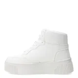 Championes tipo bota color negro, con plataforma y cordones.