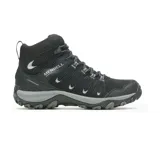 Botines de trekking Merrell Crosslander 3 Mid, color negro con detalles en gris. Capellada de cuero y malla impermeable, entresuela de EVA y suela de goma adherente.