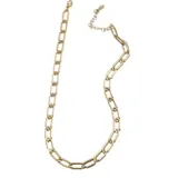 Collar dorado de eslabones grandes de acero quirúrgico con baño de oro de 18k.