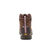 Bota de trabajo Caterpillar Ally de cuero color marrón, con puntera de material compuesto, suela antideslizante y entresuela de espuma Ease. Cuenta con protección contra riesgos eléctricos y es resistente al agua.