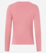 Blusa negra de algodón con escote en V y mangas largas.