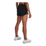 Short deportivo Under Armour Fly By Elite 3, color blanco, con cintura elástica, logo reflectivo y paneles laterales de malla.
