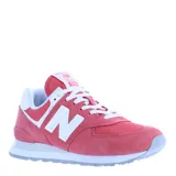 Championes New Balance modelo Classics Traditionnels, color rosa con detalles en blanco, confeccionados en gamuza y malla, con logo "N" característico en los laterales y entresuela ENCAP.