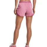 Short deportivo Under Armour Play Up 3.0 Twist de mujer, color rosa, corte suelto, tela suave y liviana, pretina elástica expuesta con estampado y bolsillos laterales.
