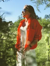 Campera de lino 100% de diseño italiano, ligera y fresca para el verano.