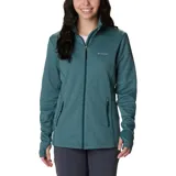 Campera polar Columbia con cierre frontal, bolsillos laterales con cierre y orificios para pulgares.
