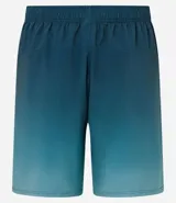 Bermuda deportiva masculina, color verde azulado con efecto degradé, cintura elástica con cordón de ajuste interno y forro de tela.