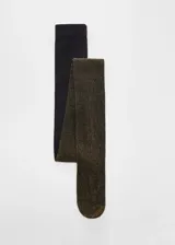 Medias de lycra color negro con hilos dorados de lúrex, marca MNG.