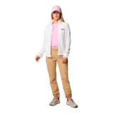 Pantalón de trekking color verde oliva, con cintura elástica, bolsillos laterales con cierre y puños ajustables. Confeccionado con tejido que repele la humedad y protege del sol.