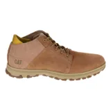 Bota de hombre color marrón, de caña media, con cordones y suela de goma.