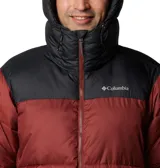 Campera puffer negra marca Columbia, con capucha ajustable, cierre frontal con cremallera, bolsillos laterales con cremallera, puños elásticos y aislamiento Thermarator™.