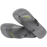 Ojotas Havaianas Top Max Comfort color gris con logo verde.