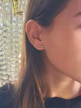 Aros trepadores de plata con cinco circonitas engarzadas.