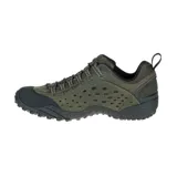 Zapatillas de senderismo Merrell Intercept, color verde oliva con detalles en negro.
