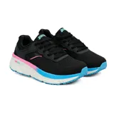 Championes deportivos Joma Atenea Lady 2401 para mujer, color negro con detalles en rosa y celeste. Capellada de piel sintética con perforaciones VTS para ventilación. Plantilla Memory Foam de EVA termoconformada con perforaciones VTS. Mediasuela con tecnología Reactive Ball para amortiguación y reactividad. Suela de caucho Durability antideslizante con tecnología Slip Resistant.