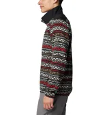 Buzo polar Columbia con cuello alto y cierre de media cremallera. Diseño con estampado geométrico en tonos grises y bolsillo con cremallera en el pecho.