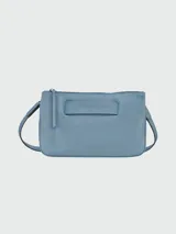 Bandolera Longchamp modelo 3D XS, color celeste.
