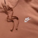 Canguro negro de frisa con capucha y logo de Nike bordado en blanco en el pecho.