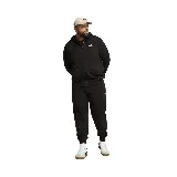 Campera deportiva Puma ESS Fullzip Hoodie negra con cierre frontal, capucha con cordones ajustables y logo blanco estampado en el pecho.