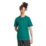 Remera verde de corte clásico con logo Adidas Trefoil estampado al tono en el pecho.