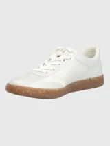 Zapatillas deportivas de mujer marca Dalila II, color rosa con detalles en beige y suela marrón.