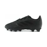 Championes de fútbol Adidas Goletto IX FG/MG, color negro con las tres tiras características de la marca en el lateral. Diseñados para ofrecer confort, velocidad y tracción en el campo.