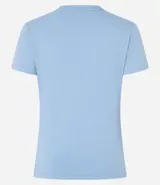 Remera básica de media malla color blanco, con cuello redondo y mangas cortas.