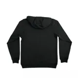 Campera negra con capucha, cierre frontal y logo de Independent Truck Company estampado en el pecho.