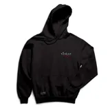 Canguro negro con capucha y bolsillo delantero tipo canguro. Estampado pequeño en el pecho con el logo de Venom y estampado grande en la espalda con la imagen de Venom.