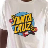 Remera azul marino de manga corta con estampado del logo de Santa Cruz en el frente.