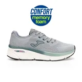 Championes deportivos Joma Atreyu Lady color gris, con capellada de mesh transpirable con acabado Jacquard, perforaciones VTS para ventilación, ajuste termosellado JOMA SPORTECH, plantilla MEMORY FOAM de EVA termoconformada y suela de caucho DURABILITY.