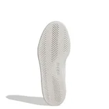 Championes Adidas Breaknet 3.0 de cuero sintético blanco con las tres tiras laterales en blanco brillante y detalle iridiscente en el talón.
