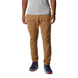 Pantalón de senderismo color caqui, repelente al agua y resistente a las manchas, con tejido elástico en dos direcciones. Cuenta con cinturón integrado removible, bolsillos laterales, bolsillo de seguridad con cremallera, bolsillo cargo, pernera con ceñidor en el dobladillo, bolsillos traseros, trabilla multiuso para el cinturón y malla de ventilación en la parte posterior de las rodillas.