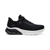 Championes deportivos Skechers Slip-ins Bobs Sport Arc Waves 2.0, color negro con suela blanca. Diseñados con tecnología Hands Free Slip-ins para un calce fácil y Heel Pillow para mantener el pie en su lugar. Cuentan con plantilla Memory Foam, entresuela Glide-Step y cordones fijos.